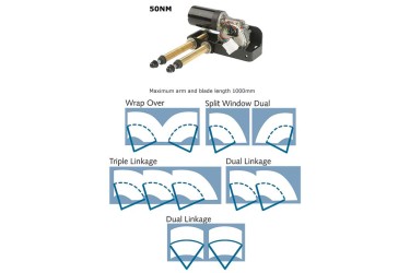HEPWORTH Pantograph Wipers MARINE WIPER, MODEL: 50NM, 24V, EXTD LINER, COMPLETE