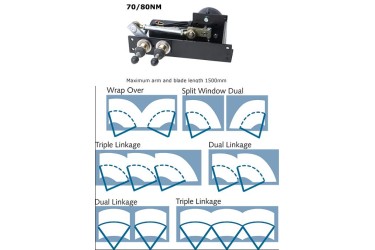 HEPWORTH Pantograph Wipers MARINE WIPER, MODEL: 80NM, 24V, EXTENDED LINER, COMPLETE 
