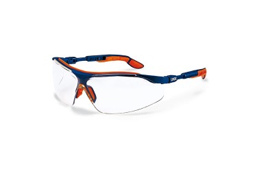 UVEX, 9160-065 I-VO SPECTACLE, BLUE/ORANGE, LENS: PC CLEAR