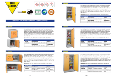 STORELAB HAZARDOUS STORAGE CABINETS 30 MINUTE FIRE RATED