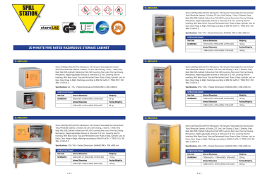 STORELAB - HAZARDOUS STORAGE CABINETS 30 MINUTE FIRE RATED
