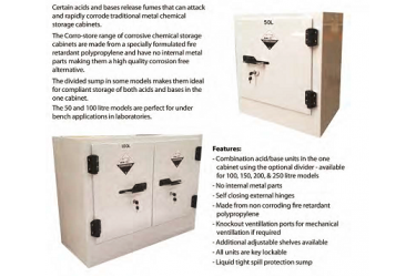 SPILL STATION, POLY CORROSIVE CHEMICAL STORAGE CABINETS