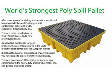 SPILL STATION, SPILL CONTAINMENT PALLETS, 4 WAY 4 DRUM