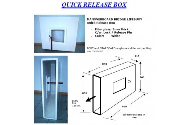 L, QUICK RELEASE BOX, FIBERGLASS FOR LIFEBUOY